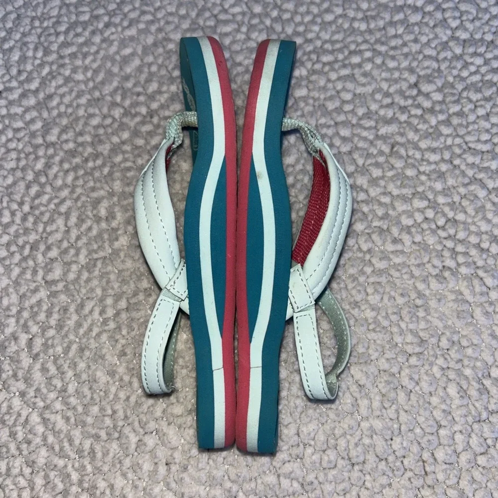 Reef Little Ahi Toddler Kids Sandals Teal Fruit Print Flip Flops Backstrap 11/12